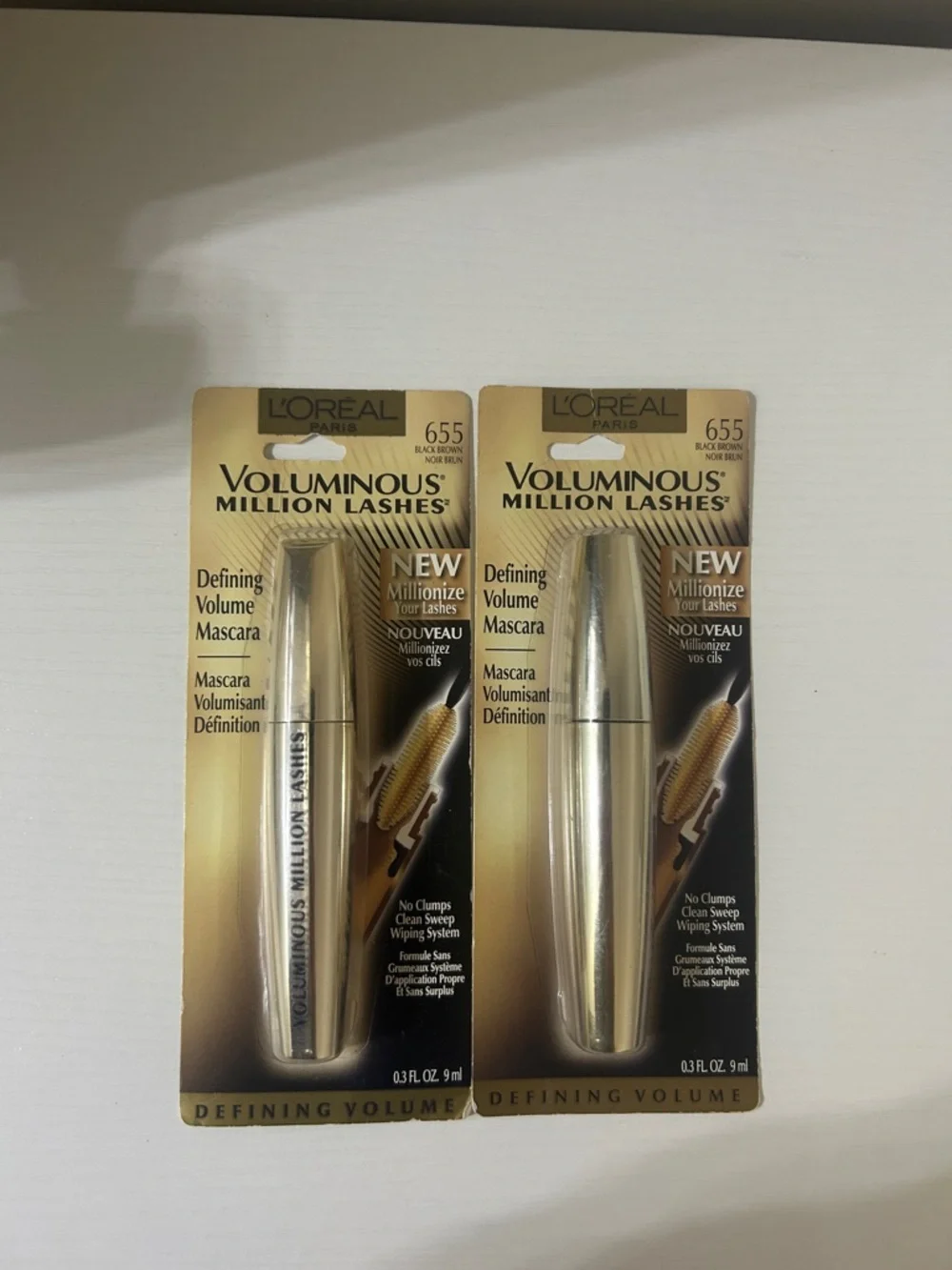 Set of 2 L'Oréal Voluminous Million Lashes Mascara #655 black brown